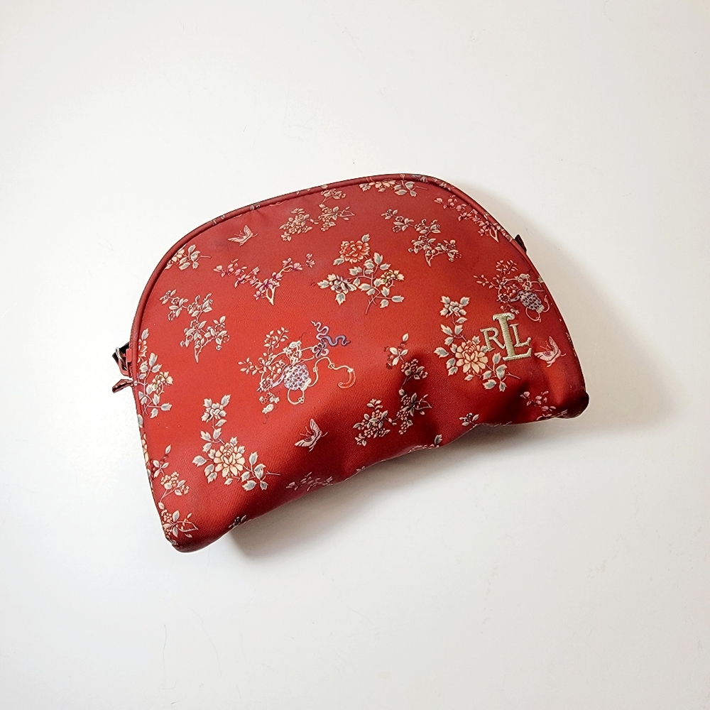 Ralph Lauren Cosmetic Bag Burnt Orange, Cream